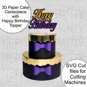 Birthday 3D Paper Cake SVG Cutting Files