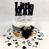 Little Man 1-Tier Diaper Cake - Black, Gold
