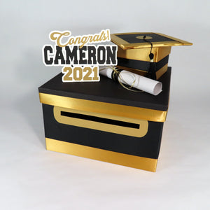 Black & Gold 2021 Graduation Card Box