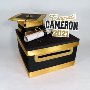 Black & Gold Class of 2021 Card Box