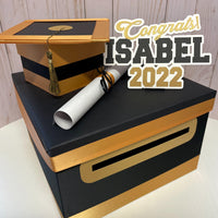 Black & Gold Class of 2022 Graduation Card box
