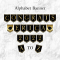 Black & Gold Graduation Alphabet Banner