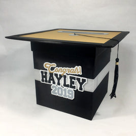 Black, Silver, & Gold Graduation Card Box