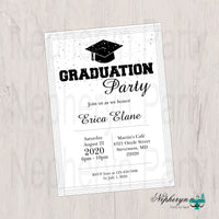 Black and White Graduation Invite