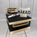 Graduation Card Box - Black, Light Gold 10x10