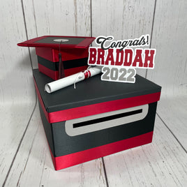 Black, Scarlet, & Gray Graduation Card box