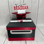Graduation Card Box - Black, Scarlet, Gray 10x10