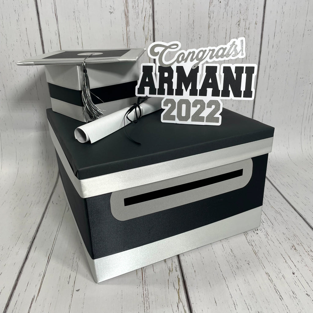 Black & Silver Graduation Card box