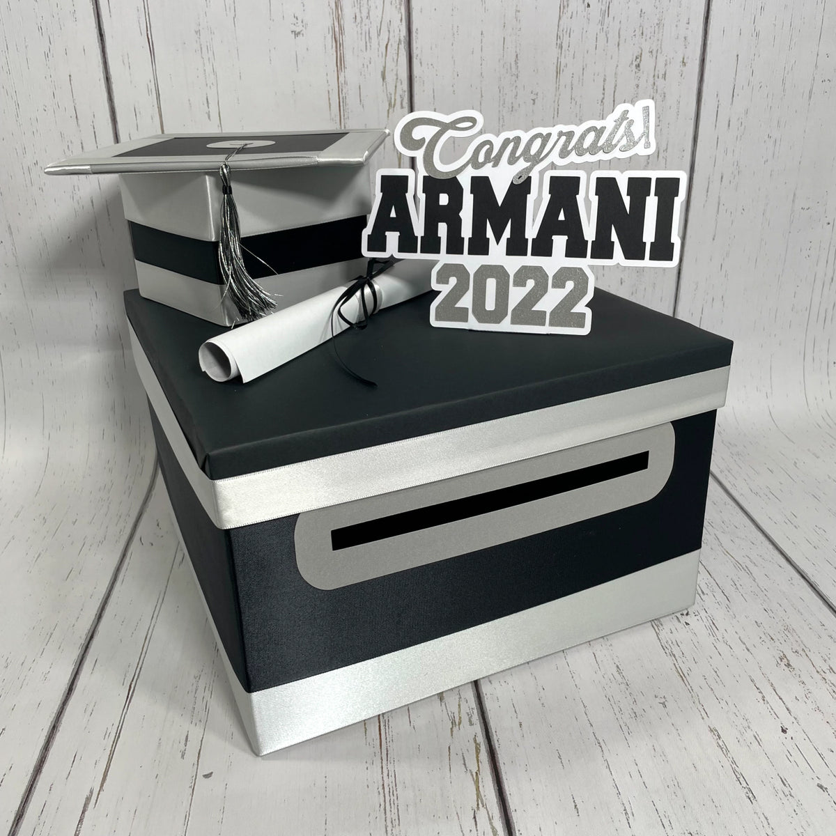 Black & Silver Graduation Card box