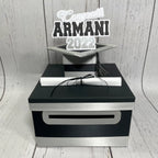 Graduation Card Box - Black, Silver 10x10