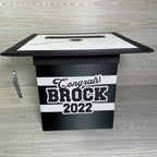 Grad Party Card Box - Black & White 8x8 Style 2