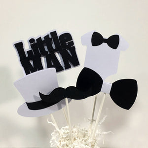 Black and White Little Man Centerpiece Sticks