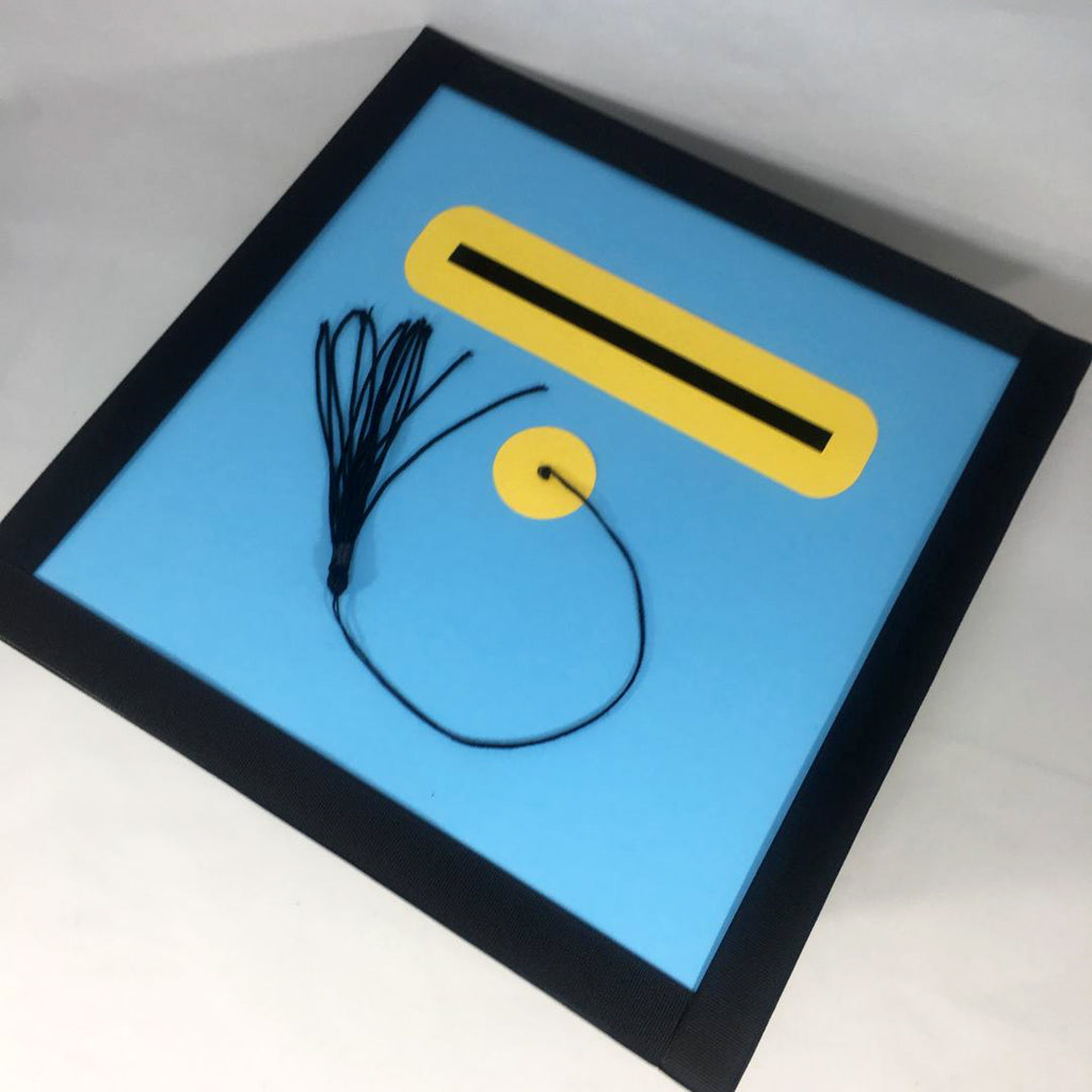 Graduation Party Card Box - Light Blue, Yellow, Black Style 4