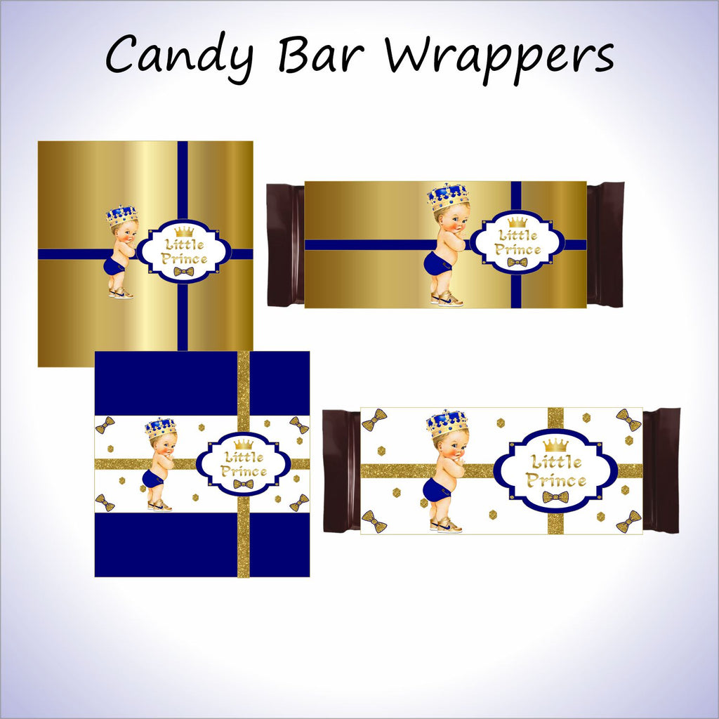 Little Prince Candy Bar Wrappers - Royal Blue, Gold