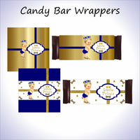 Little Prince Candy Bar Wrappers - Royal Blue, Gold
