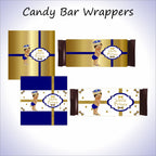 Little Prince Candy Bar Wrappers - Royal Blue, Gold