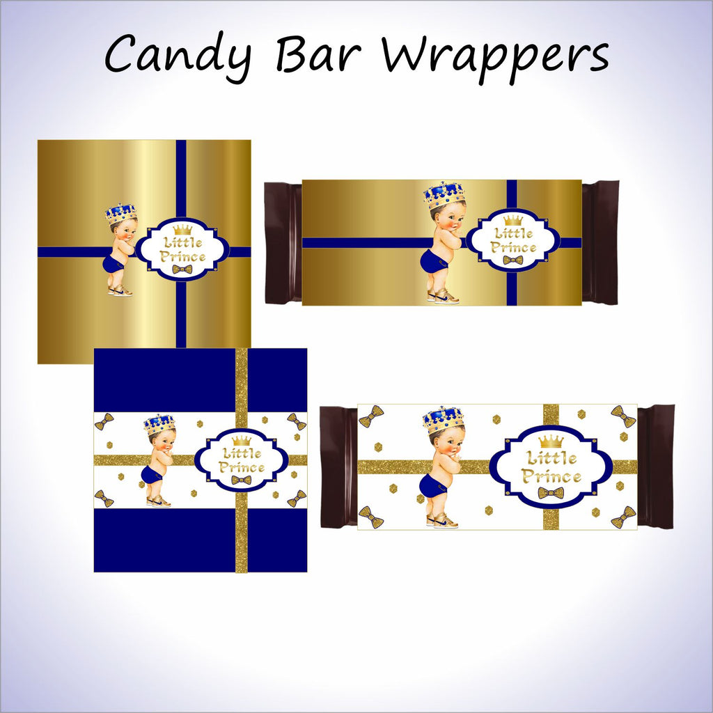 Little Prince Candy Bar Wrappers - Royal Blue, Gold