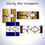 Little Prince Candy Bar Wrappers - Royal Blue, Gold