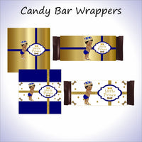 Little Prince Candy Bar Wrappers - Royal Blue, Gold