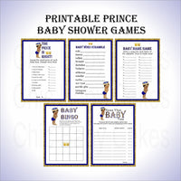 Royal Blue & Gold Little Prince Baby Shower Games
