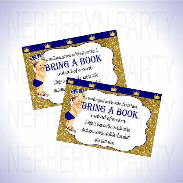 Royal Blue & Gold Prince Bring a Book Cards