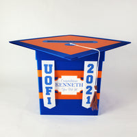 Royal Blue & Orange College Graduation Card Box
