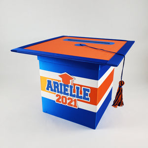 Orange & Blue Graduation Card Box