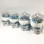 Blue & Silver Princess Mini Diaper Cake Set