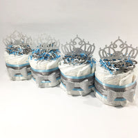 Blue & Silver Princess Mini Diaper Cake Set
