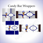 Royal Blue & Silver Little Prince Baby Shower Candy Bar Wrappers