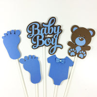 Baby Bear Boy Centerpiece Sticks
