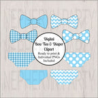 Light Blue Bow Tie & Diaper Clipart