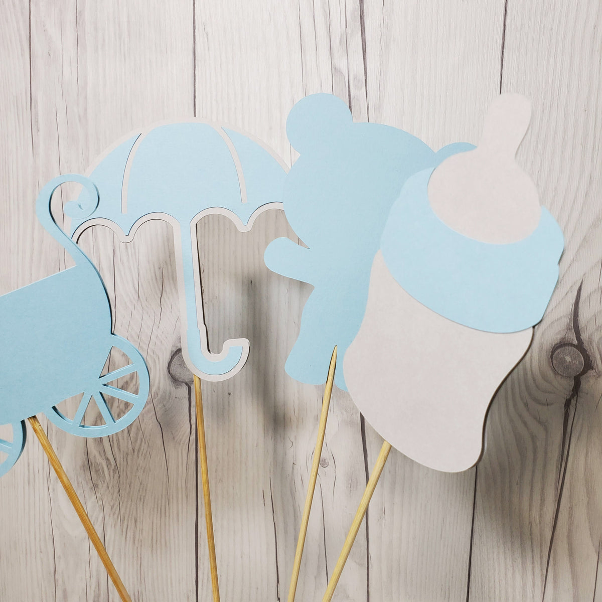 Boy Baby Shower Centerpiece Sticks - Blue, Gray