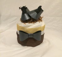 Bow Ties and Dress Shoes Mini Diaper Cake Set
