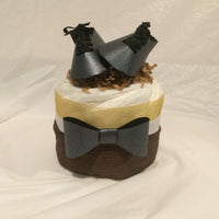 Bow Ties and Dress Shoes Mini Diaper Cake Set