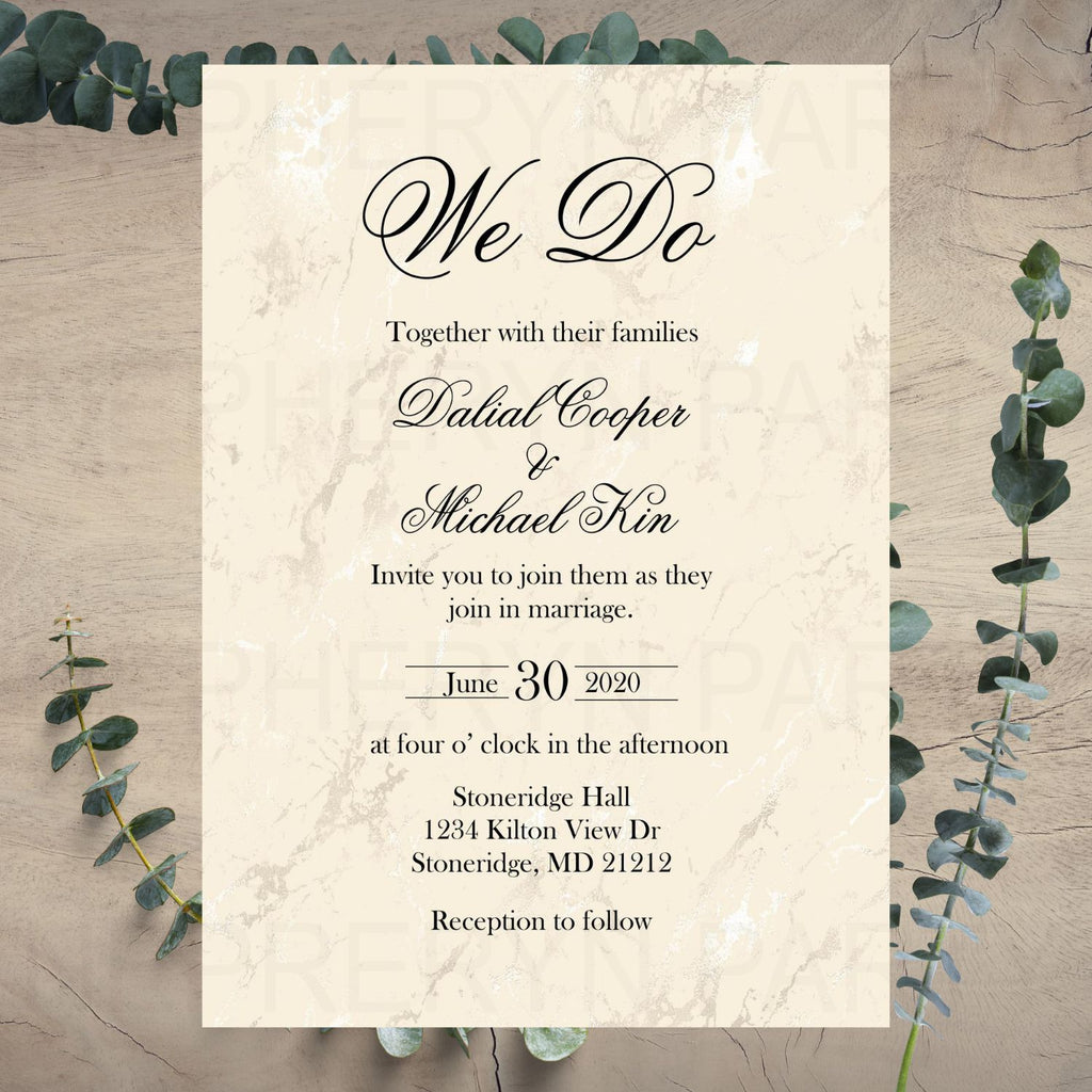 Champagne Wedding Invite