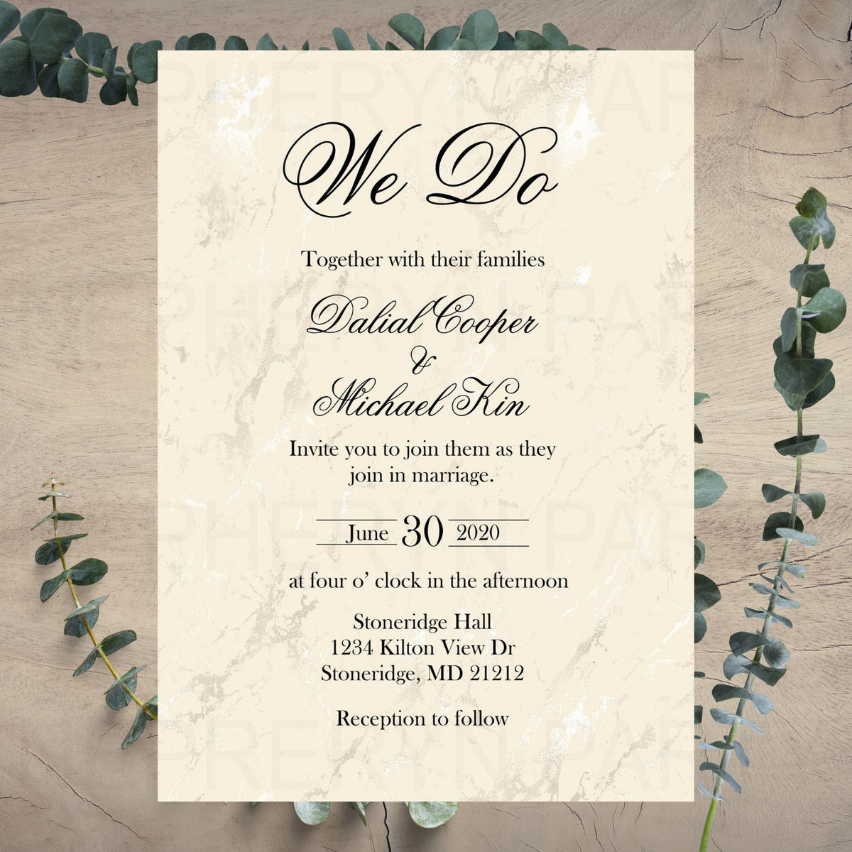Champagne Wedding Invite