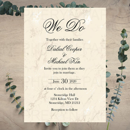 Champagne Wedding Invite