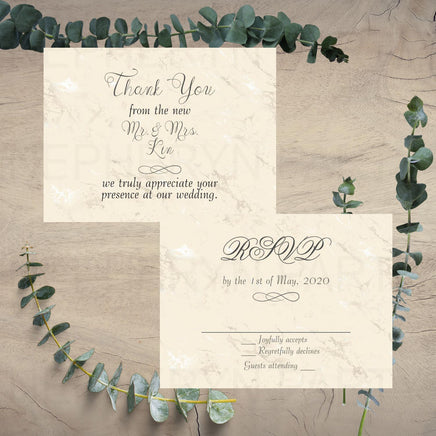 Champagne Wedding RSVP Cards & Thank You Notes