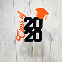 Orange & Black Graduation Cake Topper
