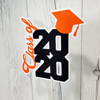 Graduation Cake Topper - Orange, Black
