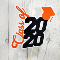 Graduation Cake Topper - Orange, Black
