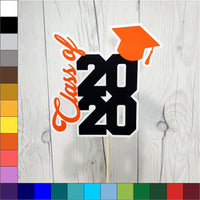 Orange and Black Class of 2020 Graduation Cake Topper
