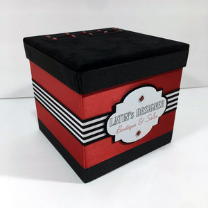 Red, Black & White Custom Raffle Ticket Box