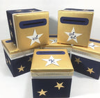 Navy & Gold Star Raffle Ticket Box