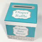 Teal & Gray Diaper Raffle Ticket Box