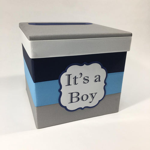 It's a Boy Baby Shower Diaper Raffle Ticket Box