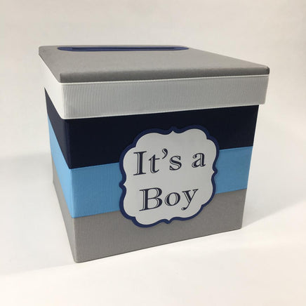 It's a Boy Baby Shower Diaper Raffle Ticket Box