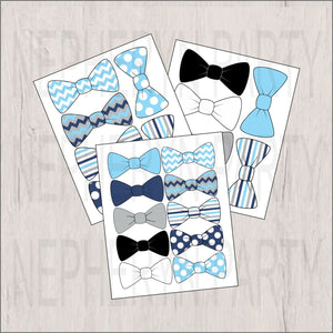 Bow Tie Clipart, Navy, Light Blue, Gray