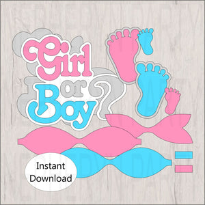 Gender Reveal Diaper Cake Decorations, Blue, Pink